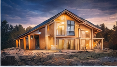 Casă finalizată din panouri SIP